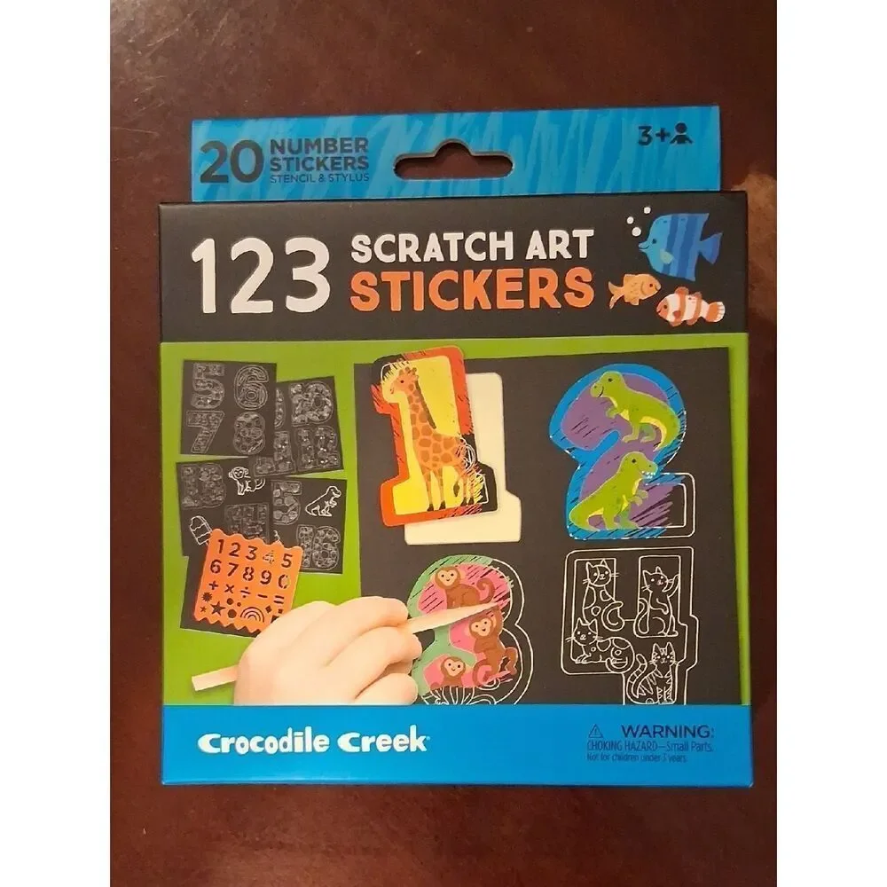 2 Scratch Art Stickers ABC And 123 By Crocodile Creek New Sealed Boxes